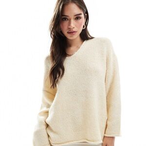 ASOS Women's V-Neck Sweater in Cream